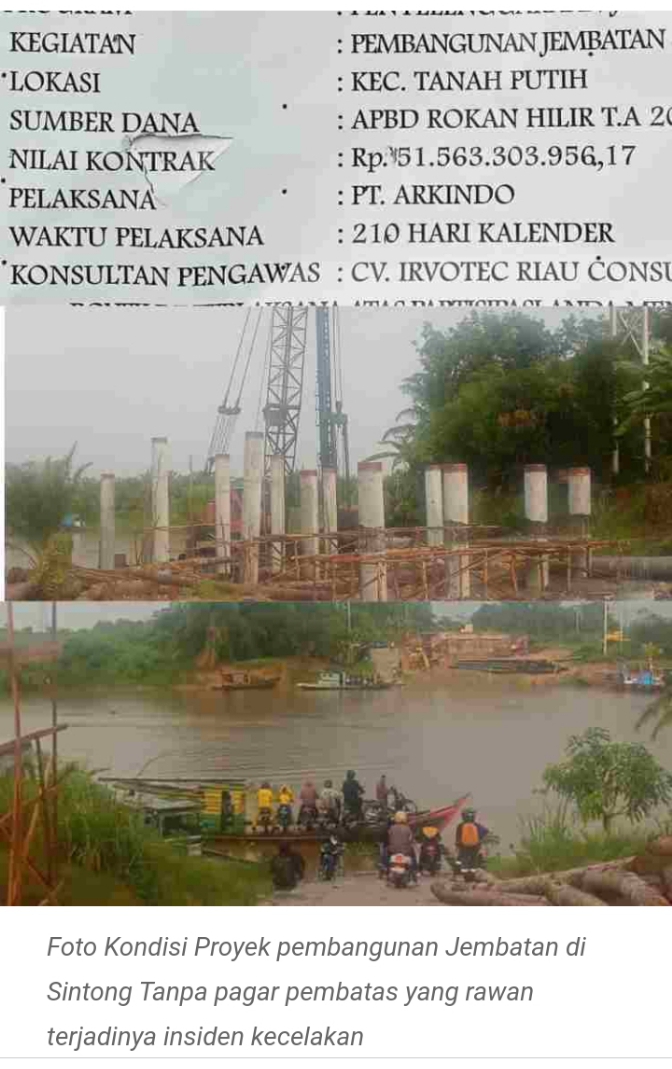 Seorang pekerja jembatan Sintong merengang nyawa akibat tertimpa besi alat berat crane yang terputus.